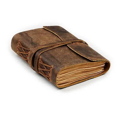 Vintage Journal 220 Antique Paper 7 X 5 Inches Leather Bound Handmade Diary • $19.79