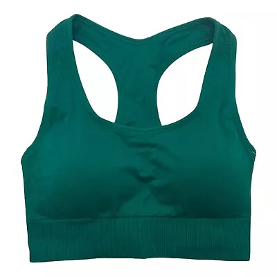 All In Motion Women's Seamless Medium Support Racerback Sports Bra Green Large • $7.99