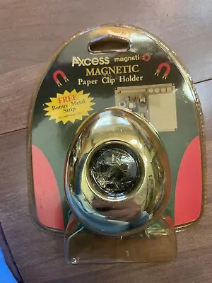 Access Magnetic Paper Clip Holder Silver Vintage • $6.22