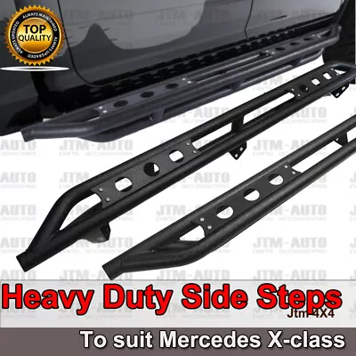 Heavy Duty Armor Black Off Road Side Steps To Suit Mercedes Benz X-class 2018+ • $422.10