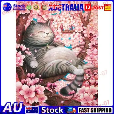 $11.45 • Buy AU Cherry Tree Cat Full Drill Diamond Painting 5D Mosaic Kit Picture Bead Art