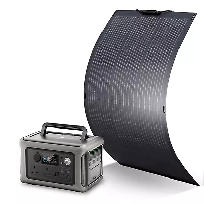 ALLPOWERS 600W Solar Power Station LiFeP04 Battery & 100W Fexible Solar Panel • £459.99