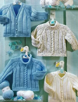 £2.69 • Buy 467 Baby Girl Boy Sweaters & Cardigans Dk 16 -26  Vintage Knitting Pattern Copy