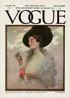 Vintage Vogue Magazine Cover Reproduction 17 X 12 Framing Print Wall Decor • $16.95