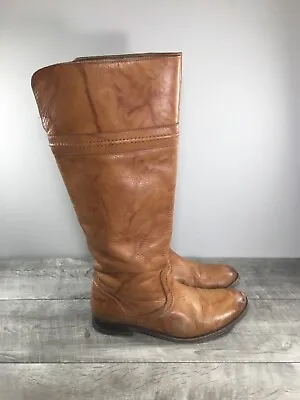 Frye #76442 Melissa Trapunto Womens Brown Leather Riding Biker Boots Size 8.5 • $124.09