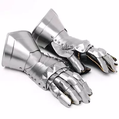 New Antique Medieval Knight Armor Gloves Warrior Gauntlets Combat Gauntlet Metal • $87