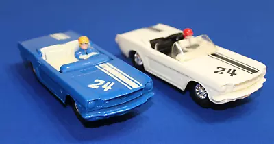 (2) 1964/65 Ford Mustang 1/32 Scale Slot Cars MARX Vintage 1960's *Minty* • $99.99