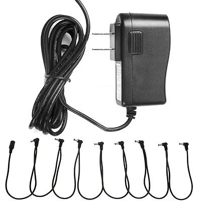 9V AC Adapter With 8 Way Daisy Chain Splitter Cord Cable Fit Guitar Effect Pedal • $18.49