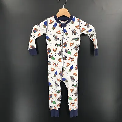 Hanna Andersson Zip Up Long Sleeved Long Johns Sleeper Camping Raccoons Foxes 3T • $25