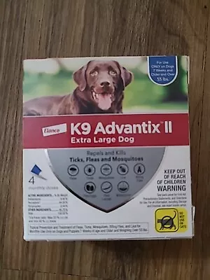 K9 Advantix II Flea Medicine Extra Large Dog 4 Month Supply Pack K-9 Over 55 Lbs • $25