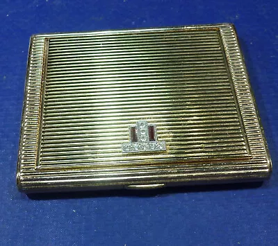 Switzerland Rectangle Goldtone Dual Action Make Up Compact Vintage Powder Case • $9.99