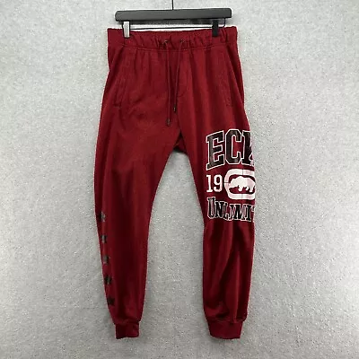 Ecko Unltd. Sweatpants Mens Size Medium Red Pull On Tapered Jogger Graphic • $24.90