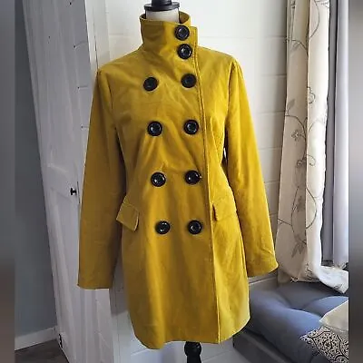 Luii Mustard Yellow Corduroy Single Breasted Button Coat Size L • $65