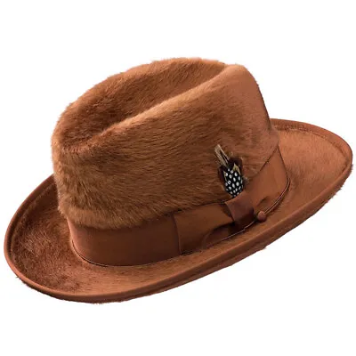 Unisex British Imitation Rabbit Fur Retro Mink Velvet Decorative Top Jazz Hat • $12.09