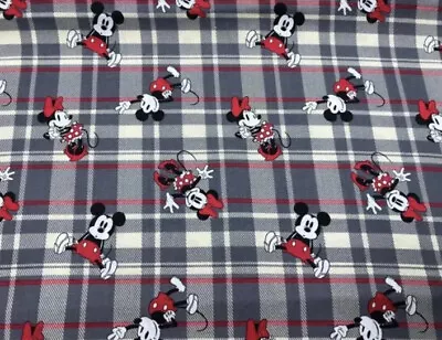 £11.47 • Buy Mickey Mouse, Grey Plaid, Curtain Valance 42”W X15 L, Country