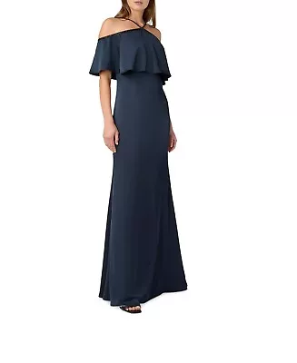 Aidan Mattox Women's Cold Shoulder Gown Blue Size 14 B4HP • $99.95