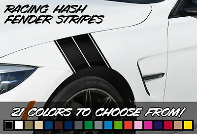 (2) Racing Hash Fender Stripe Vinyl Decals Stickers *21 COLORS* Pair • $12.99