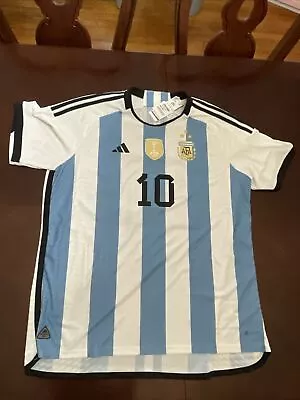 Adidas Lionel Messi Argentina Authentic Match 3 Stars Home Jersey 2xl Nwt • $220