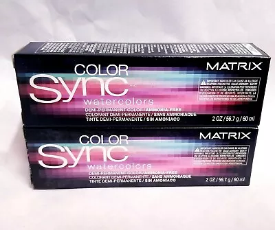 💙 2 LOT Matrix Color Sync Watercolors SAPPHIRE BLUE Hair Color 2 Oz 💙BEST DEAL • $17.95