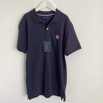 GANT Polo Shirt Retro Shield Polo Shirt Pique Logo Shirt T-Shirt S Small • £30