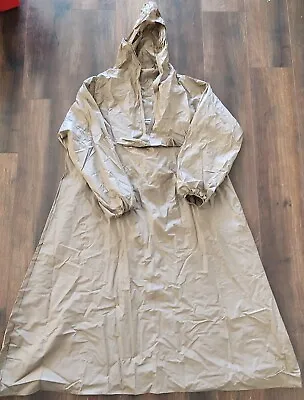 Vintage Krene Fabrico Khaki Vinyl Rain Jacket Poncho Size L 60 L • $76.43