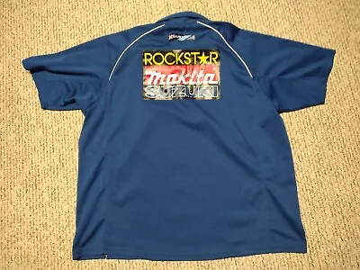 Suzuki Makita Rockstar Energy Button Shirt 2XL Motocross Racing Crew Retro Pit • $53.99