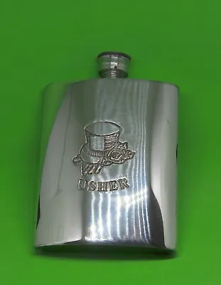 £8 • Buy Pewter Wedding Hip Flask Engraved Usher By Walkers Of Sheffield In Box