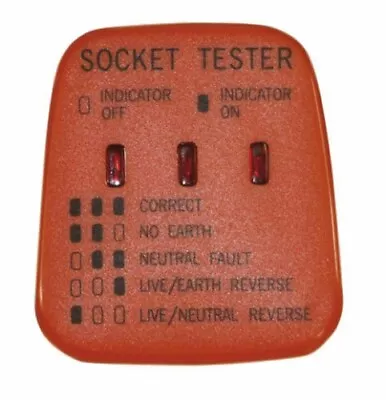 Uk Mains Socket Tester 240v Test Plug In Socket Safe Fault Earth Live Neutral • £6.99