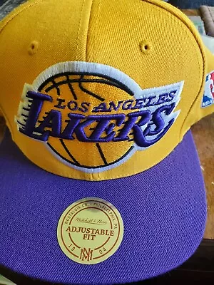 MITCHELL & NESS  Los Angeles Lakers 2 Tone NBA Adjustable Snapback Hat NEW • $29.97