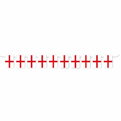£2.99 • Buy England Flag Plastic Bunting Garland Party Decoration St George Flag Decoration