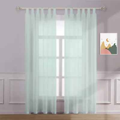 Megachest A Pair Of Tab Top Voile Curtain 10 Drops 10 Colors. • £13.50
