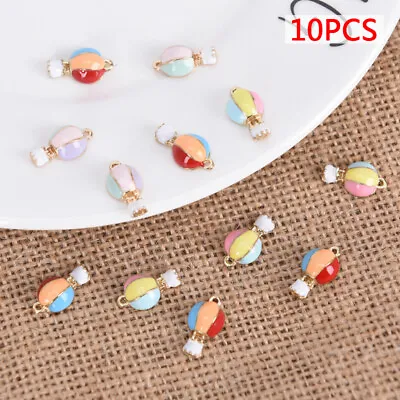 10Pcs Plated Enamel Alloy Hot Air Balloon Charms Pendants DIY Jewelry Fin`WD • $1.92