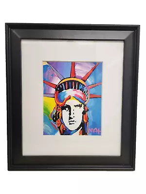 After Peter Max Drawing - Painting Oil On Paper Signed Framed Statue Of Liberty • $329.99