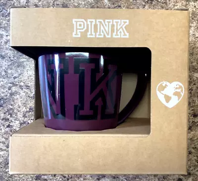 Victoria’s Secret Pink Logo Ceramic Mug Blackberry Black NIB • $31.99