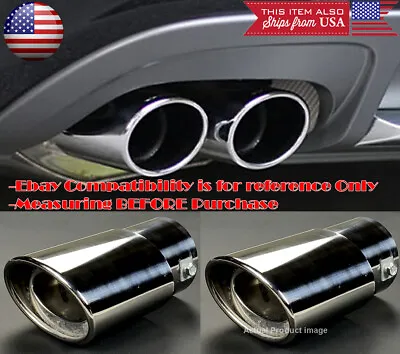 2 X Chrome Polished Stainless Steel Exhaust Muffler Tip For BMW Mini 1.5-2  Pipe • $23.93