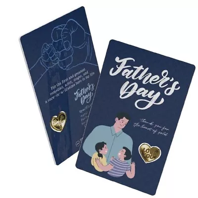 Father's Day 2024 1 Gram Pure Gold Heart Shaped Bar With Assay Card  South Korea • $194.26