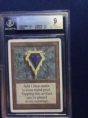 MTG Unlimited Mox Sapphire BGS 9 MINT (Gem Center Corners) 1993 • $7289.99