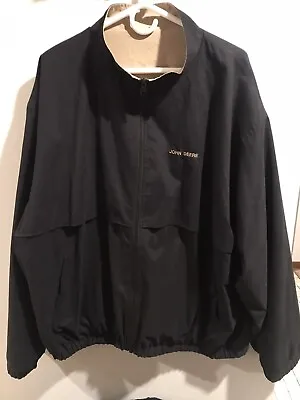 Men's John Deere Reversible Black  Tan Embroidered Vantage Light Jacket Coat XL • $51.09