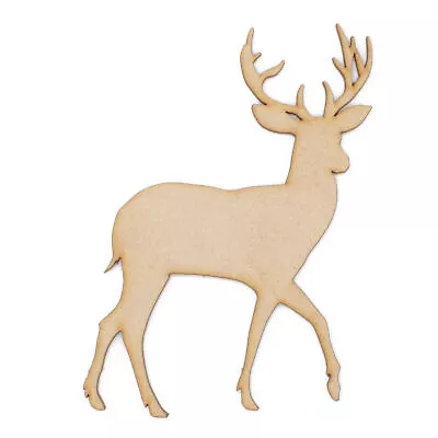 3mm MDF Wooden Laser Cut Christmas Craft Shapes Various Sizes Reindeer Standing. • £2.25