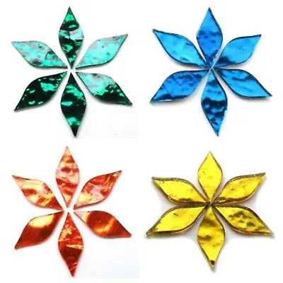 Mirror Petal Mosaic Tiles In A Variety Of Colours - 6 Pieces • £3.25