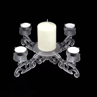 Acrylic Table Centrepiece And Candle Holders - Slot Together - Dining Room Table • £14.30