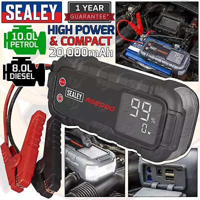 SEALEY 2000A Car Jump Starter Pack Booster Battery Charger LED Torch Power Bank • £189.95