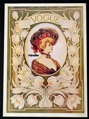 Vogue Vintage Magazine Cover Poster April 1903 Spring Fashions Art Print! • $14.99