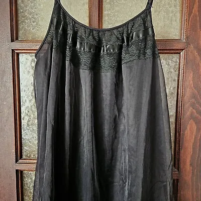 Vintage Black Hollywood Vassarette Chiffon Babydoll Nightgown Nightie Medium  • $9.99