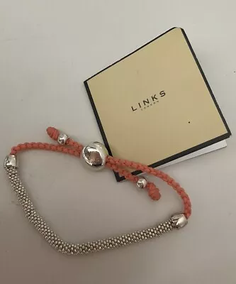 Links Of London Sterling Silver Friendship Bracelet Coral • £30