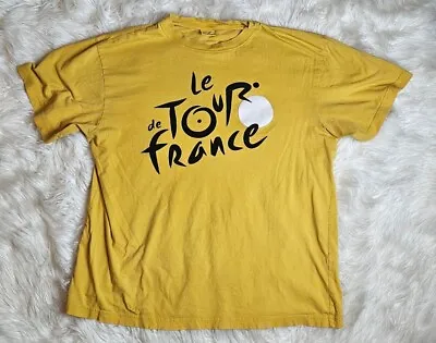 Le Tour De France Yellow T Shirt Cycling Official Genuine Vintage L/XL SEE PICS  • $17.29