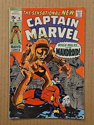 Captain Marvel #18 Carol Danvers Gets Powers 1969 FN- • $12.99