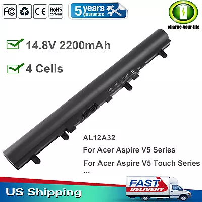 AL12A32 Battery For Acer Aspire V5-431 V5-471 V5-531 V5-551 V5-571 4ICR17/65 NEW • $15.99