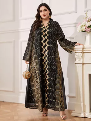 Plus Size Abaya Women Muslim Maxi Dress Turkey Loose Kaftan Long Robes Moroccan • $83.44