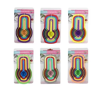 6pcs Nested Measuring Cup Spoons Set Colourful Cooking Baking Kitchen Tool • £5.75